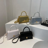 Solid Color PU Leather Handbag