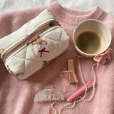 Cute Teddy Bear Makeup Bag, Portable Makeup and Skincare Storage Bag, Large Capacity Cartoon Printed Toilet Bag