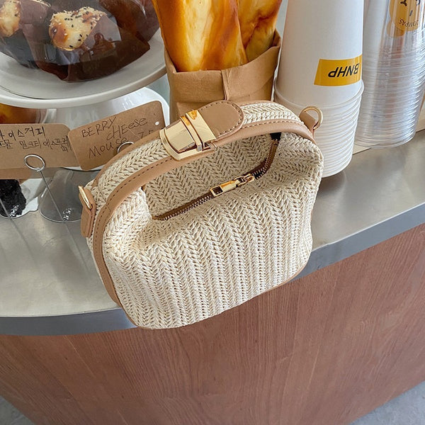 Straw woven small bag casual women's bag hand-held shoulder crossbody bag