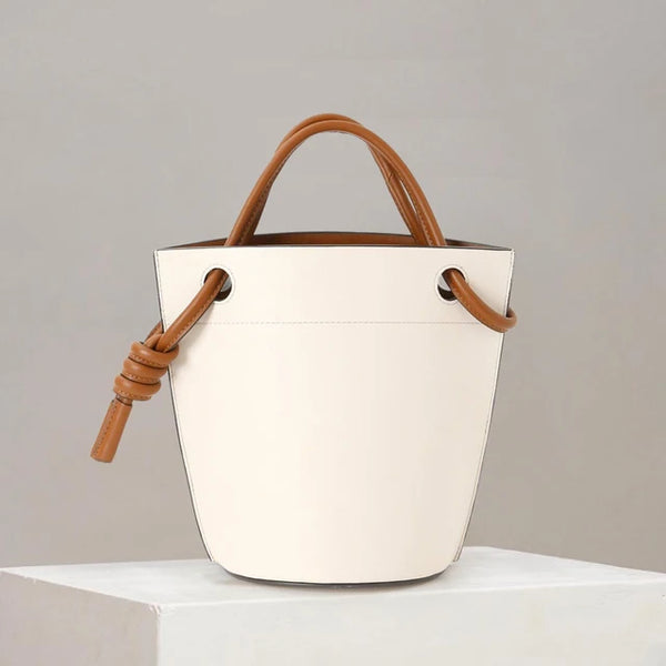 Handbags For Women Luxury Designer Bucket Bag PU Leather Material Party Simple Contrasting Style Small Fast Delivery