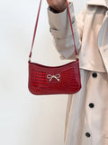 Bow PU Leather Shoulder Bag