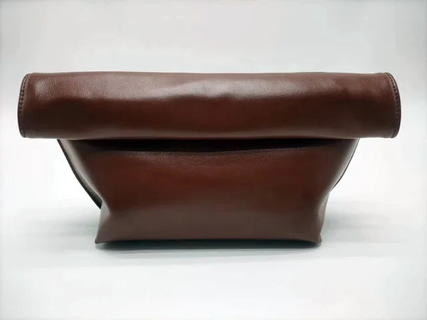 Large capacity women's handbag new trend simple rolled edge envelope bag fashionable temperament hand-held bag for women