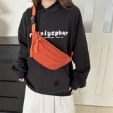 Crossbody bag women's casual bag canvas bag waist bag trendy sports chest bag