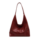 Soft PU Leather Quality Underarm Bag Vintage Wine Red Ladies Shoulder Bag Commuter Large Handbag Bolso Mujer Women's Tote Bag