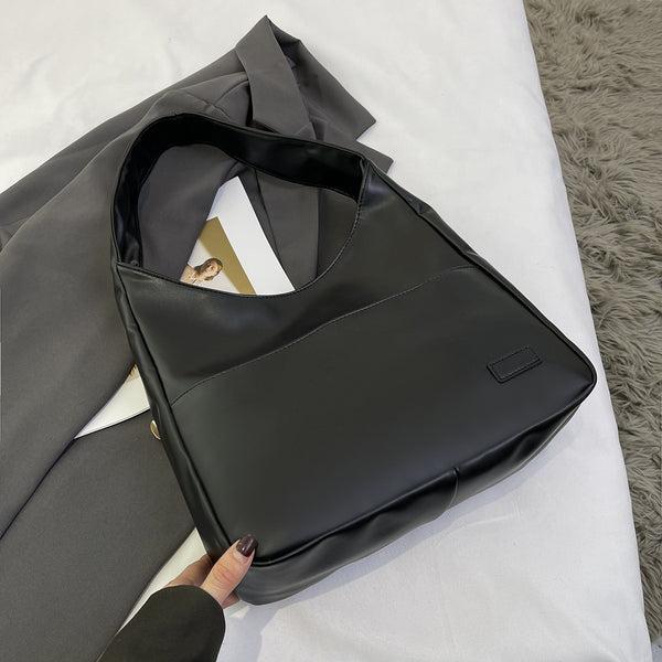 Retro Simple Bucket Bag soft PU leather tote bag large capacity fashion casual tote bags for women