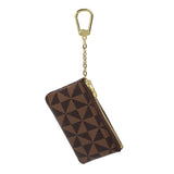 Coin Key Storage Bag with Chain Women Mini Coin Purse Luxury Designer Plaid Leather Small Zipper Wallet Ladies Keychain