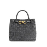 Matte Leather Woven Handbag