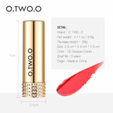 12 Colors Lipstick Matte Lipsticker Long-lasting Easy to Wear Waterproof Baby Lip Balm Nude