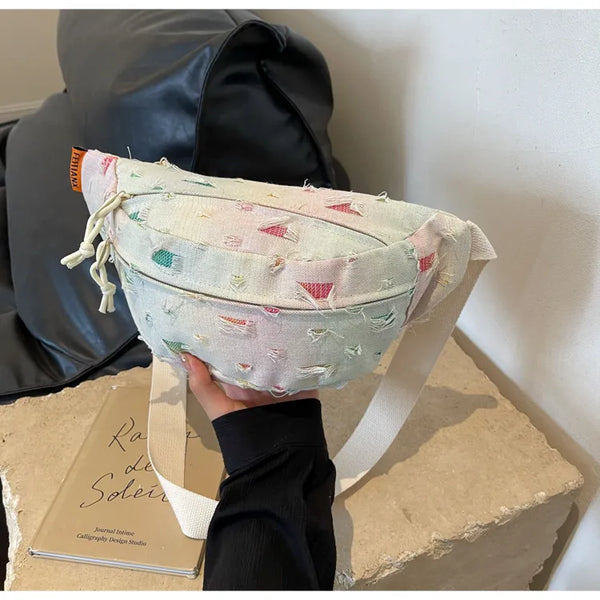 Raw Edge Tie-Dye Crossbody Bag