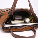 European and American fashion shoulder bag for women large capacity retro women's tote bag simple diagonal cross bag