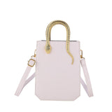 Stone Pattern Handbag Bright Face Crossbody Tote Bag PU