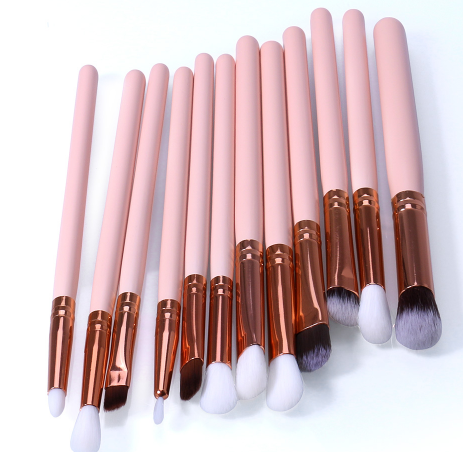 12pcs Eye Brushes Set Make up Tool Kit For Eyes Eye Liner Shader natural-synthetic hair