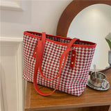 Houndstooth Print Tote Bag